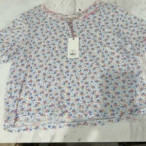 Loveshackfancy short sleeve t shirt floral print brand new never worn with tags